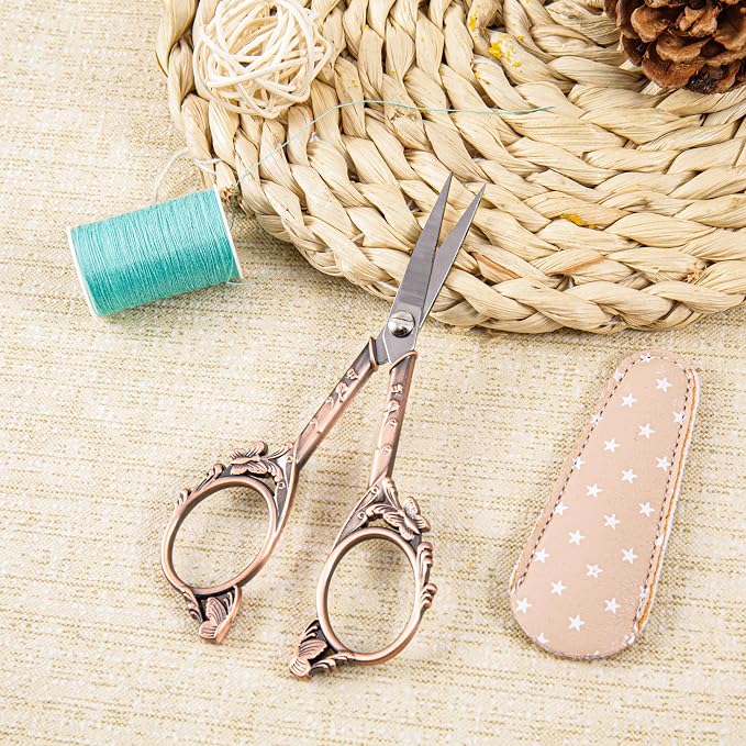 Small Craft Scissors with Cover, Comfortable Handles With Beautiful Butterfly - Image 2