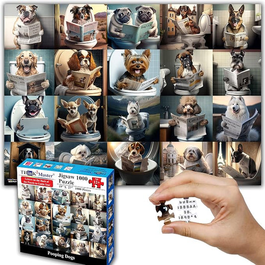 Think2Master Pooping Dogs & Puppies 500 Pieces Jigsaw Puzzle. Pooping Puppies by Think2Master