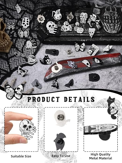Ferraycle 30 Pieces Halloween Enamel Pins Set Horror Enamel Pins - Image 2