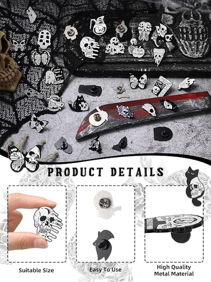 Ferraycle 30 Pieces Halloween Enamel Pins Set Horror Enamel Pins - Image 2