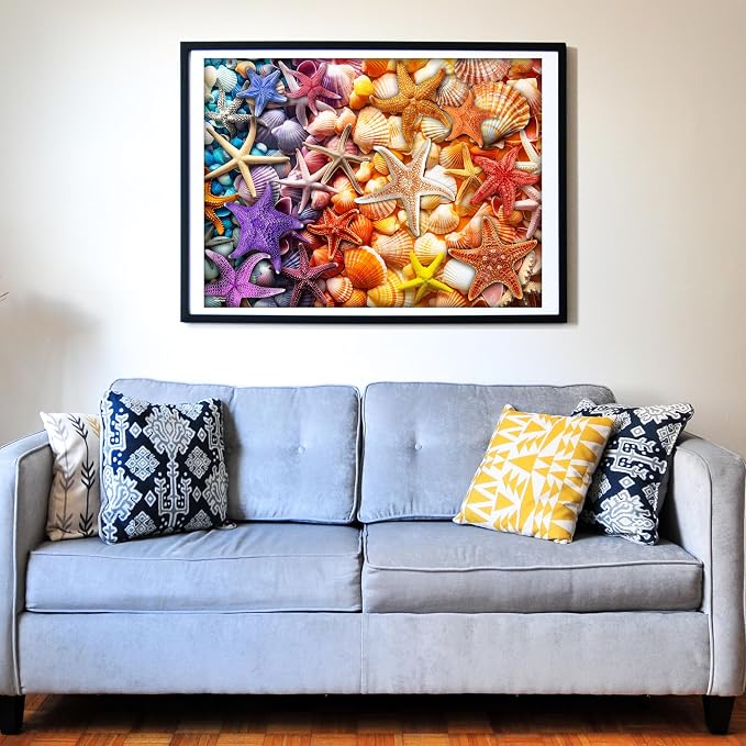Think2Master Colorful Rainbow of Starfish & Seashells 1000 Pieces Large Format - Image 4