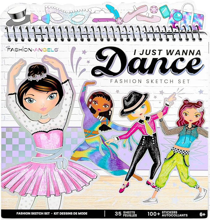 Fashion Angels I Just Wanna Dance Fashion Sketch Set, Create Dance-Themed - Image 3