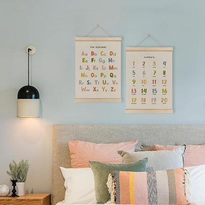 HRQKO Alphabet Numbers Poster Hanger Frame Set of 2, Nursery Wall Decor - Image 6