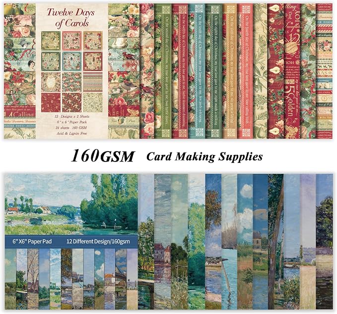 48 Sheets 24 Designs Scrapbook Paper Pad, Scrapbooking DIY Decorative - Image 2