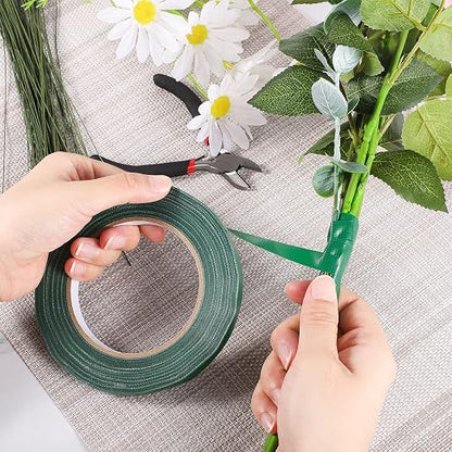 Prudiut 2 Roll Green Floral Tape Waterproof Florist Tape, 1/4In Wide Flower - Image 5