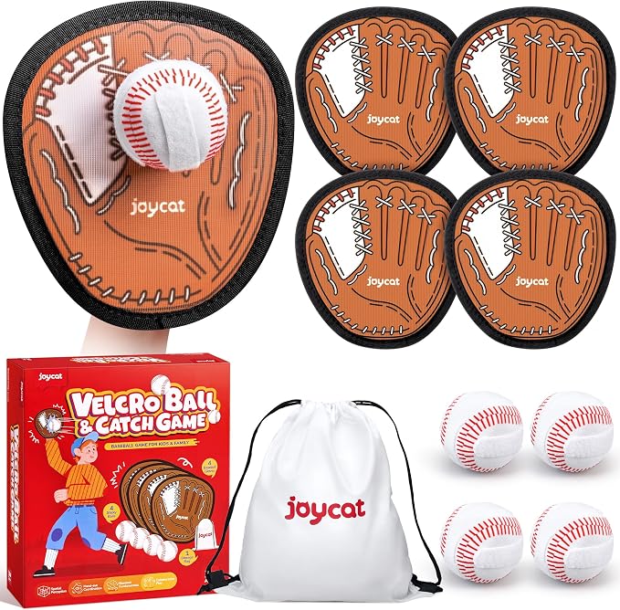 JoyCat Toss and Catch Ball Game Set, Toddler Baseball Glove, Beach Pool Yard by JOYCAT