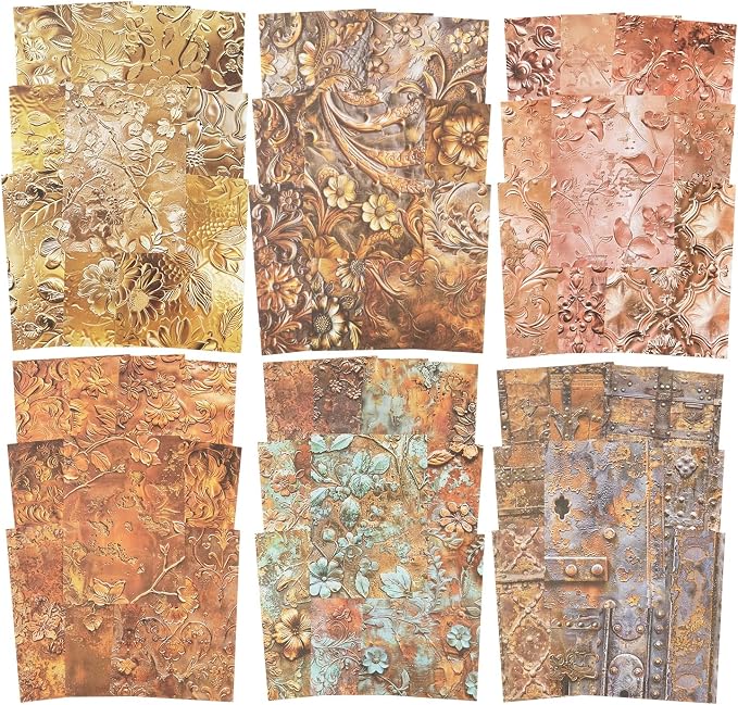 Vintage Floral Scrapbook Paper Set, Scrapbooking, DIY Crafts, and Art Supplies by Auriicleaf