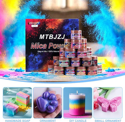 MTBJZJ Mica Powder for Resin, 25 Colors - 20g/Bottle of Epoxy Resin Color - Image 8