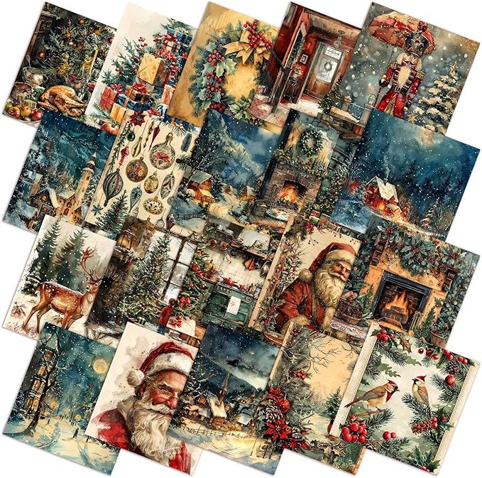 Ganeen 60 Pcs 10 x 10 Inch Vintage Christmas Quilting Fabric Squares Nutcracker by Ganeen