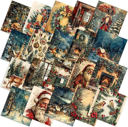Ganeen 60 Pcs 10 x 10 Inch Vintage Christmas Quilting Fabric Squares Nutcracker by Ganeen