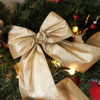 CT CRAFT LLC Glitter Wired Ribbon 4" x 10 Yards Light Gold - Image 6
