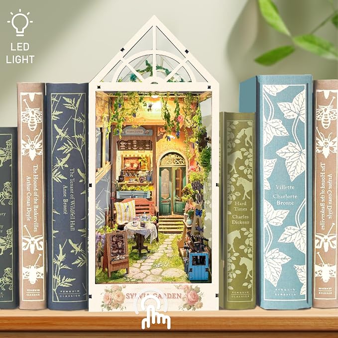 DIY Book Nook Kit, DIY Dollhouse Booknook Bookshelf Insert Decor, 3D Wooden - Image 6