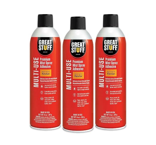 Great Stuff™ Multi-Use Mist Adhesive 3-Pack - 14 oz - Aerosol by GREATSTUFF