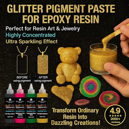 50 Color Glitter Pigment Paste for Epoxy Resin, Mica Metallic Resin Pigment Set - Image 4