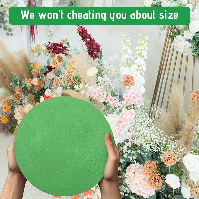 Max Shape 6Pcs Floral Foam Round Blocks, Large Wet and Dry Green Foam - Image 3