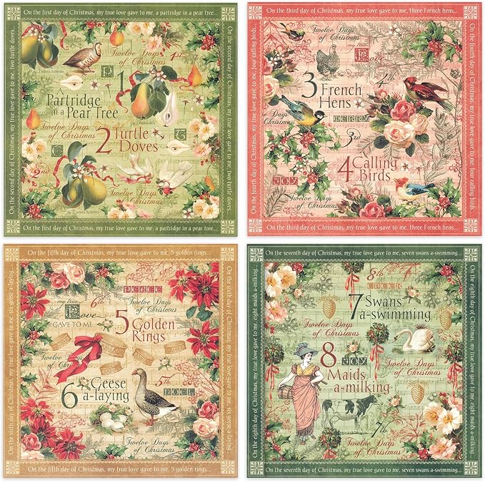 24 Sheets 12 Designs Scrapbook Paper Pad, Scrapbooking DIY Decorative - Image 8