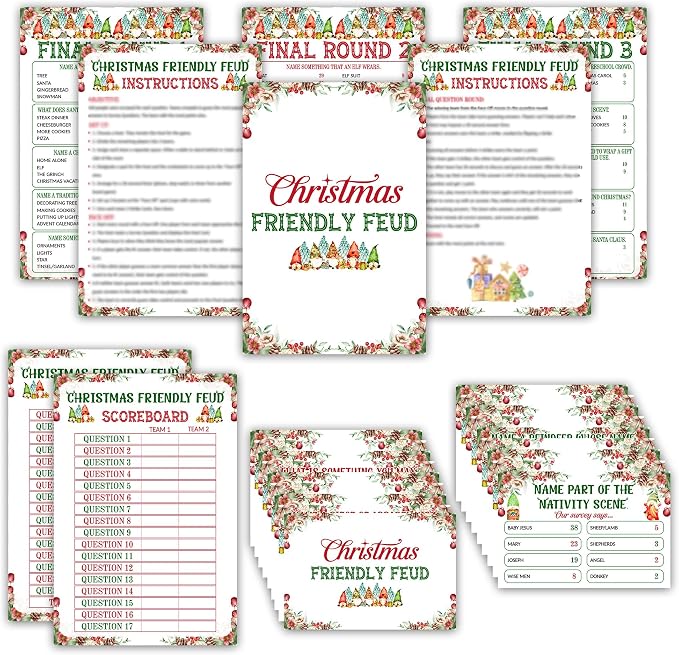 Christmas Friendly Feud Game, Funny Christmas Party Games, Friendly Feud Trivia by Unknown