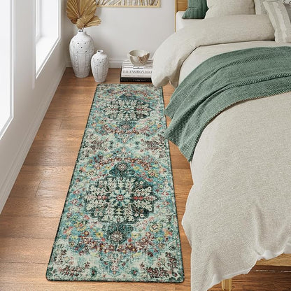 Lahome Bohemian Floral 2x6 Washable Hallway Runner Rug, Non Slip Kitchen - Image 4