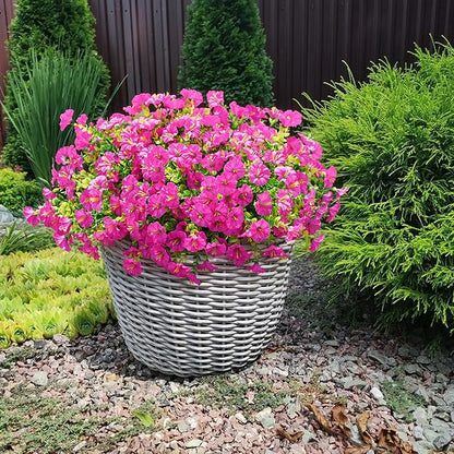 Artificial Flowers Fake Plants for Outdoors Decoration, 12 Bundles Silk Morning - Image 8