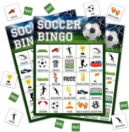 Soccer Bingo Game, Soccer Party Games Bingo Cards by Disfuco