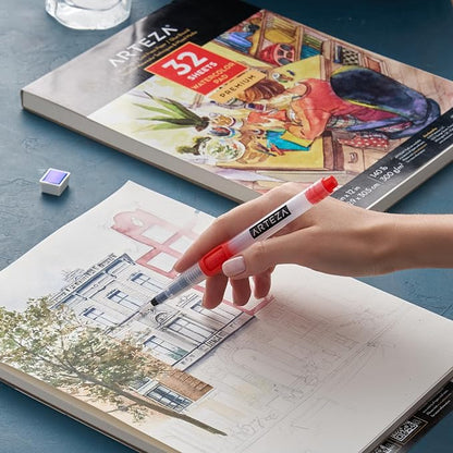 ARTEZA Watercolor Paper, 32 Sheets Each, 9x12 Inch Watercolor Sketchbook - Image 7