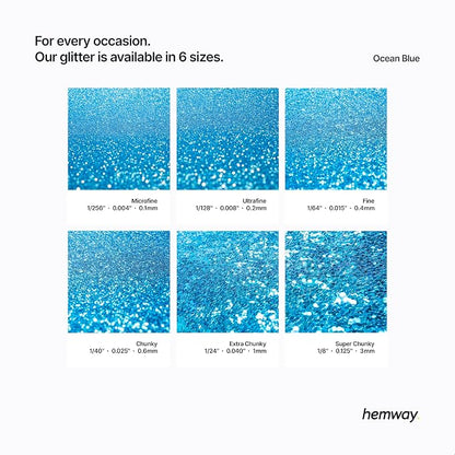Hemway Glitter for Resin 100g Ocean Blue Metallic Crystals for Epoxy Craft - Image 3