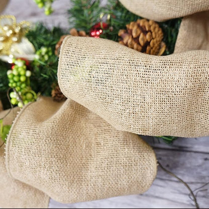 CT CRAFT LLC Burlap Fabric Wired Ribbon 6" x 10 Yards Natural Color - Image 5