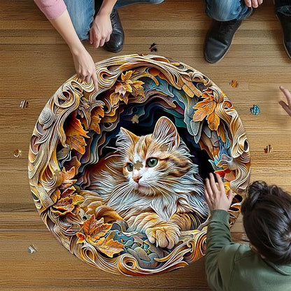 masseruon Puzzles for Adults 1000 Pieces-Cat Puzzle-26.6 * 26.6in Round Jigsaw - Image 6