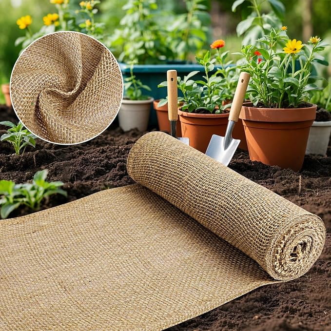 Burlap Fabric - Garden Burlap Fabric Roll Natural Jute Outdoor Fabric Burlap by Unknown