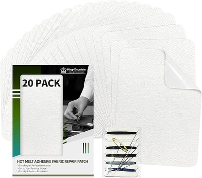 KING MOUNTAIN Iron-on Repair Patch 20 Pcs Pack, 100% Cotton Iron-on Repair Patch by ForABetterHomeLife
