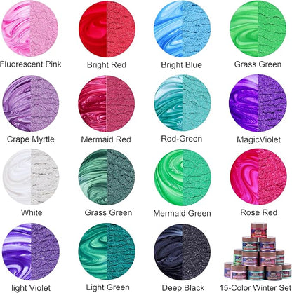 MTBJZJ Mica Powder for Resin, 15 Colors - 20g/Bottle of Epoxy Resin Color - Image 2