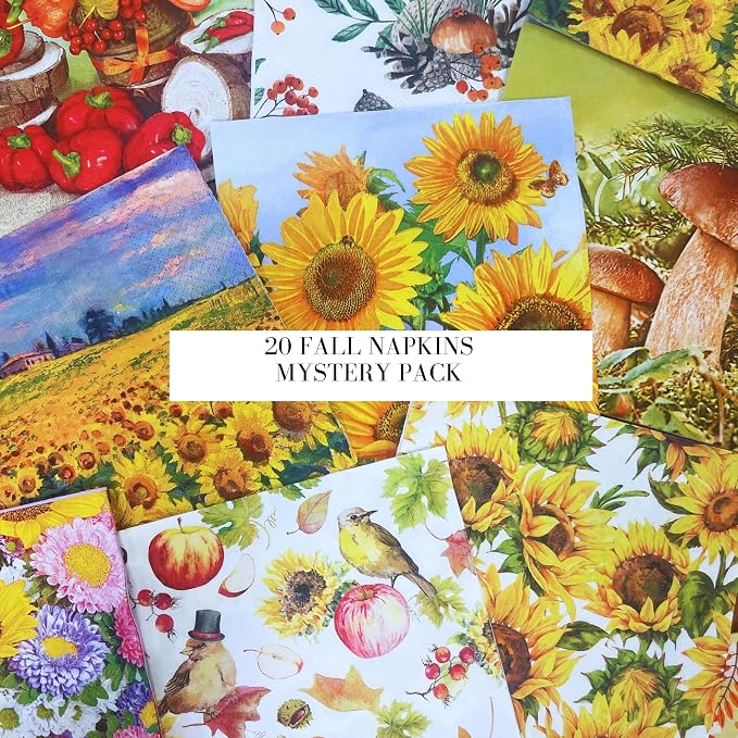 Mystery Pack Decoupage Paper Napkins, 20-ct Assorted Surprise Napkins, - Image 2