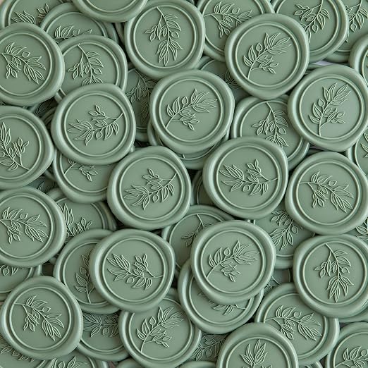 PONATIA Dark Sage Green Wax Seal Stickers - Image 5