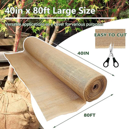 40“ x 80/160 Feet Burlap Roll Multipurpose Burlap Tree Wrap High Density Jute - Image 3