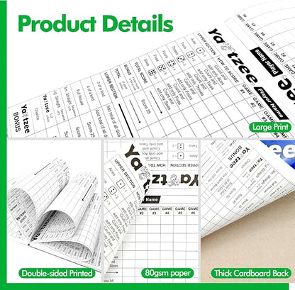 Gethelud 110 Sheets Score Pad for Yahtzee, 220 Tear-Off Pages Score Pad Large - Image 4
