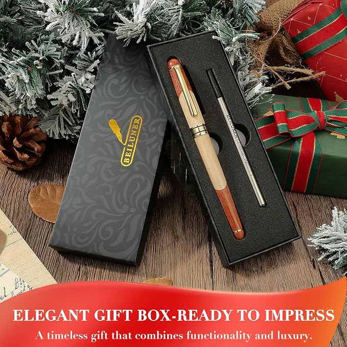 BEILUNER Luxury Wood Ballpoint Pen Writing Set, Maple-Elegant Fancy Nice Gift - Image 7