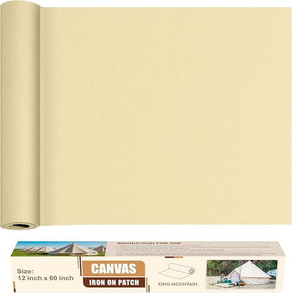 KING MOUNTAIN Canvas Iron on Patch, Waterproof 100% Cotton Fabric Repair Patch by ForABetterHomeLife