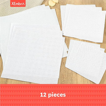 12 PCS Aida Cloth 14 Count, 4 Sizes White Cross Stitch Fabric - Image 3