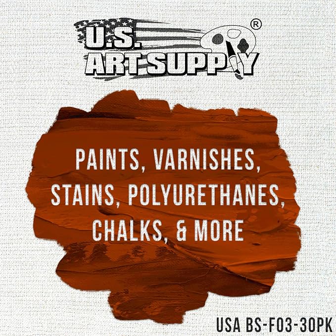 US Art Supply 3 inch Foam Sponge Wood Handle Paint Brush Set - Image 4