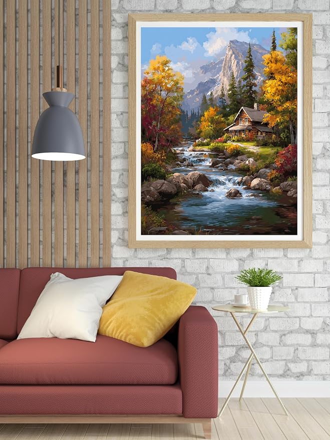14CT Counted Cross Stitch Kits for Adults Advanced Mountains Lake Printed - Image 3