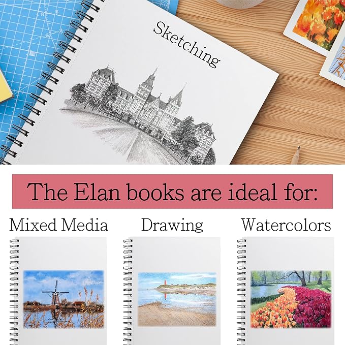 Elan A4 Sketchbook, 80 Sheets Italian Paper 80 lb/120 GSM, Acid-Free Sketch - Image 6