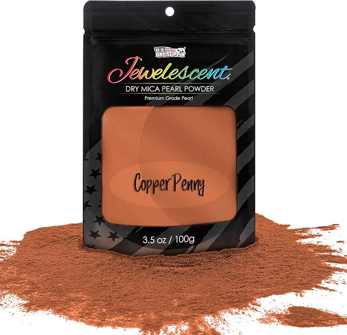 U.S. Art Supply Jewelescent Mica Pearl Pigment Powder, Interference Copper 3.5 by USArtSupply
