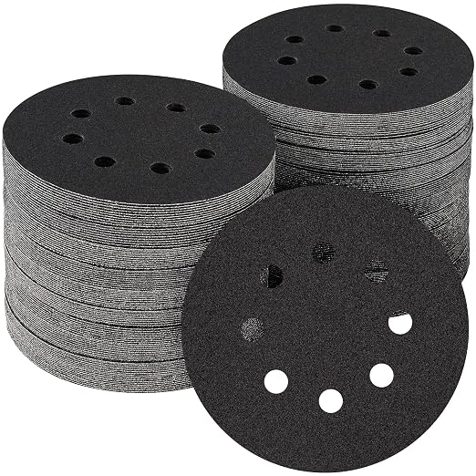 100PCS 5 inch Silicon Carbide Sanding Discs 120 Grit, Wet Dry Orbital 5 Sander by POTUINOM