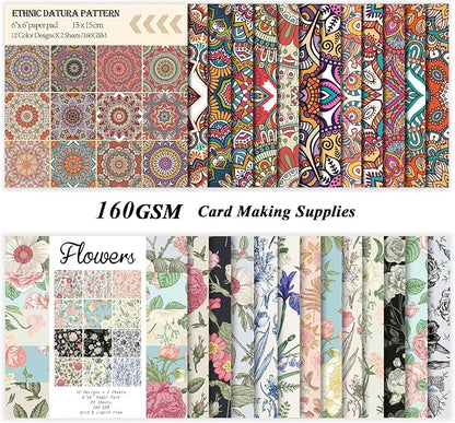 48 Sheets 24 Designs Scrapbook Paper Pad, Scrapbooking DIY Decorative - Image 2