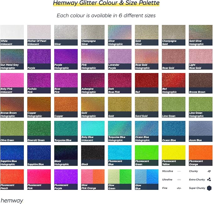 Hemway Polyurethane & Epoxy Resin Glitter 100g / 3.5oz Metallic Crystal Flake - Image 8