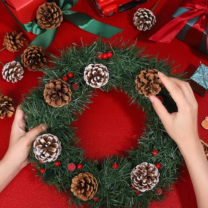 Fovths 24 Pieces Christmas Pine Cones Pick Pinecones Ornament Christmas Tree - Image 4