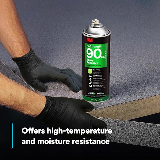 3M Hi-Strength 90 CA Spray Adhesive, Low VOC, Bonds Laminate, Net Wt 19 oz - Image 7