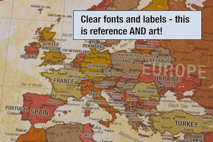 Laminated World Pioneer Map Poster | Vintage Style Map | Includes The Most - Image 4