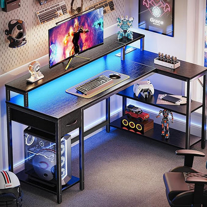 SUPERJARE 53 inch Reversible L Shaped Desk - Image 2