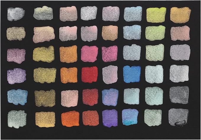 Soho Urban Artist Metallic Watercolors Set – 48 Vibrant Metallic Half Pans in - Image 6